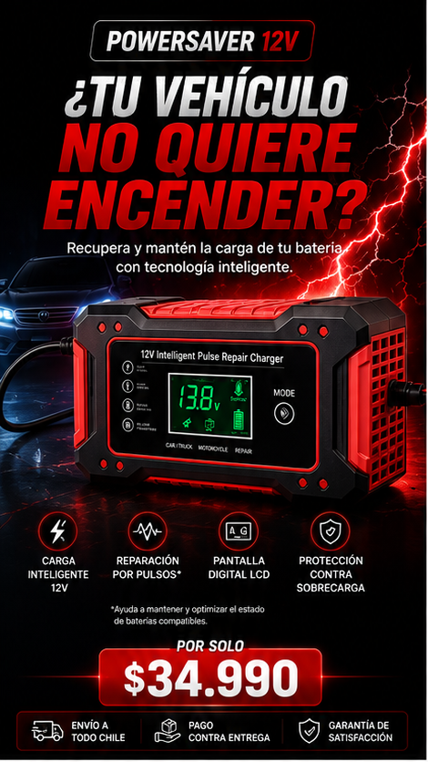 PowerSaver12V - Cargador De Baterias Para Auto